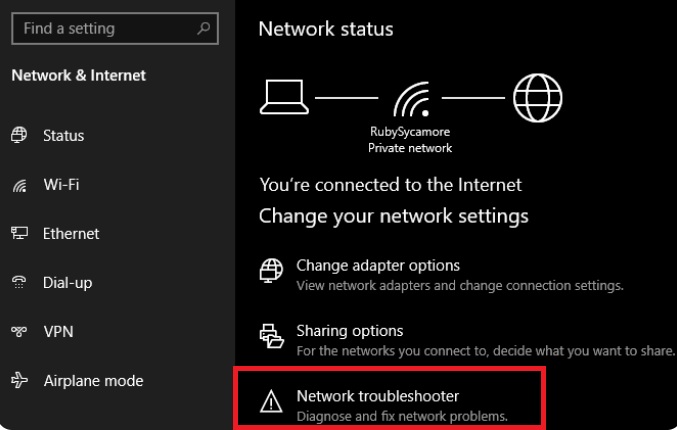 Network Troubleshooter trên Windows Giao diện Network Troubleshooter trên Windows, công cụ giúp sửa lỗi wifi laptop không kết nối được.