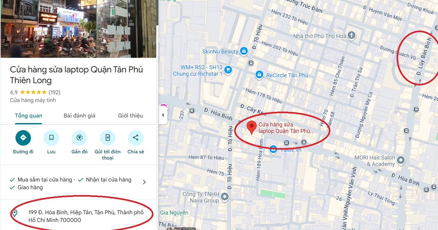 Bản đồ vị trí cửa hàng sửa laptop Thiên Long gần Lũy Bán Bích Bản đồ vị trí cửa hàng sửa laptop Thiên Long gần Lũy Bán Bích