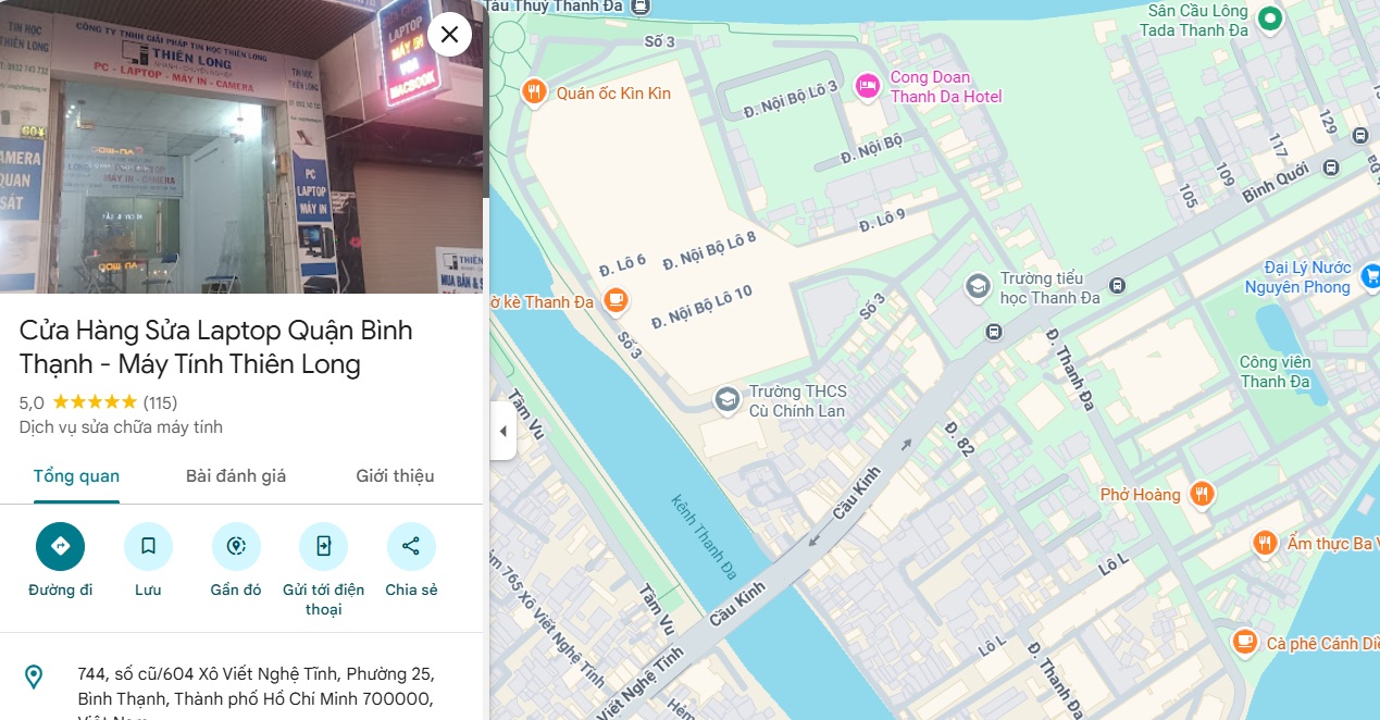 Bản đồ vị trí Cửa hàng Thiên Long 744 Xô Viết Nghệ Tĩnh