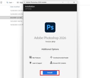 hướng dẫn cài photoshop 2026 full crack