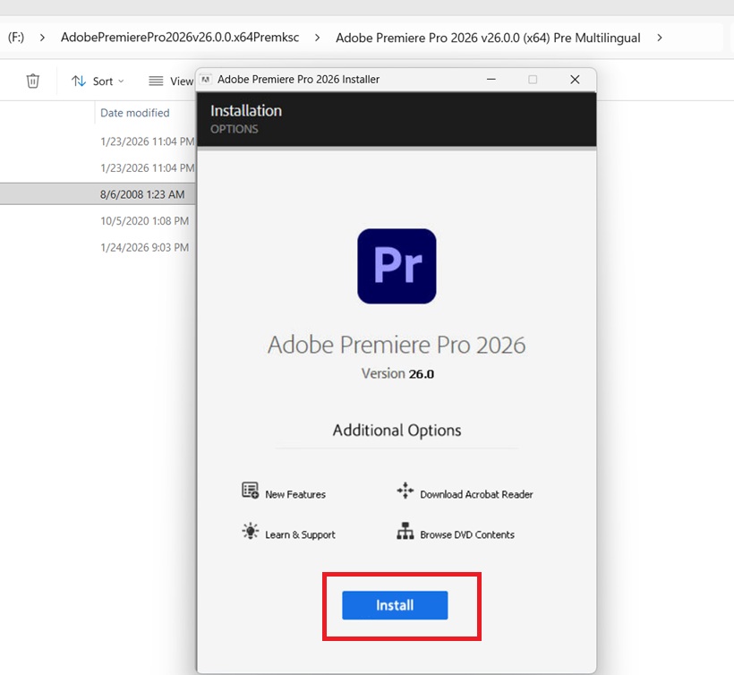 hướng dẫn cài premierepro 2026 full crack